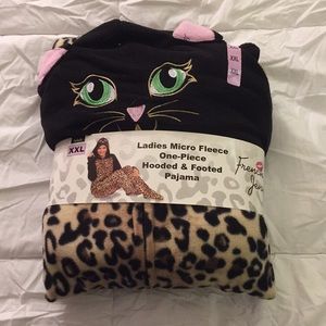 Micro Fleece One-Piece Footed with Hood Pajama